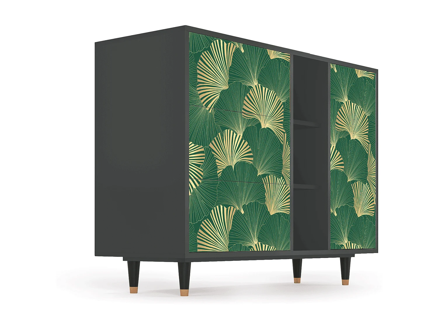 Credenza - 125x98x48 cm - BS2 - Gold Ginkgo, Antracite