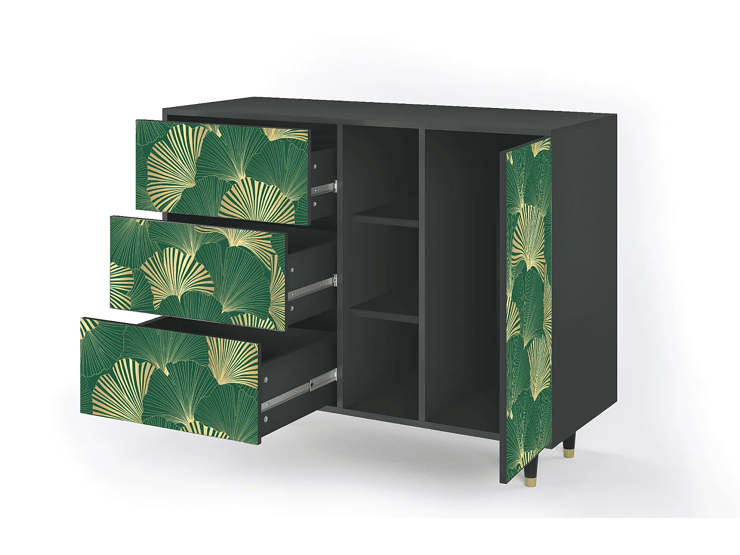 Credenza - 125x98x48 cm - BS2 - Gold Ginkgo, Antracite