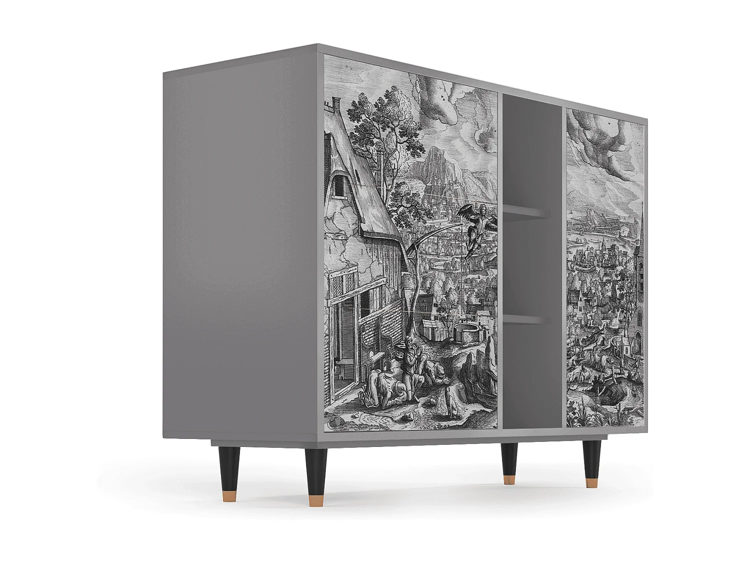 Dressoir - 125x98x48 cm - BS2 - Departure, Grijs