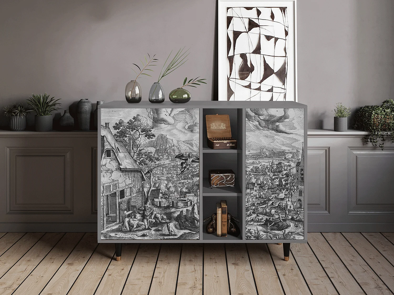 Buffet - 125x98x48 cm - BS2 - Departure, Gris