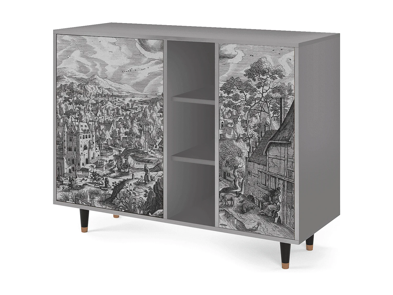 Credenza - 125x98x48 cm - BS2 - Bird Dropping, Grigio