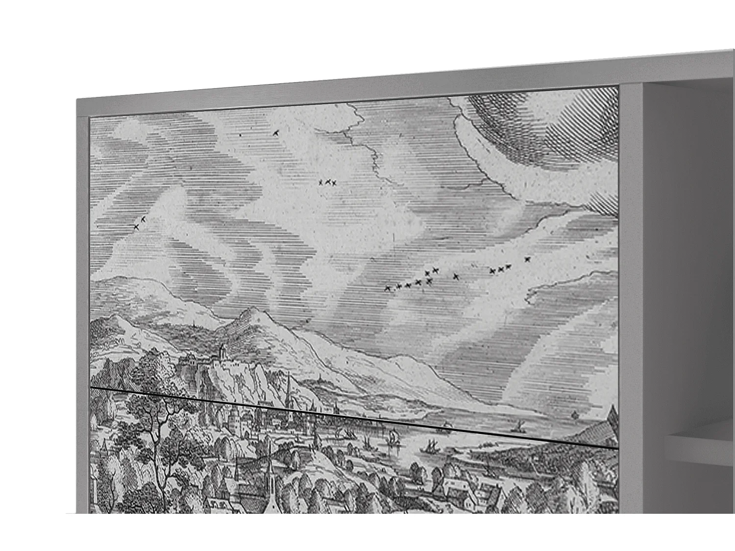 Credenza - 125x98x48 cm - BS2 - Bird Dropping, Grigio