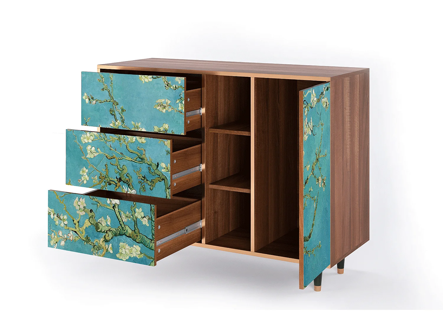 Buffet - 125x98x48 cm - BS2 - Almond Blossom, Noyer