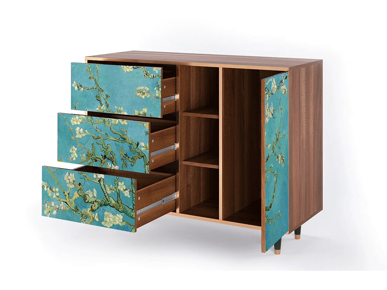 Buffet - 125x98x48 cm - BS2 - Almond Blossom, Noyer