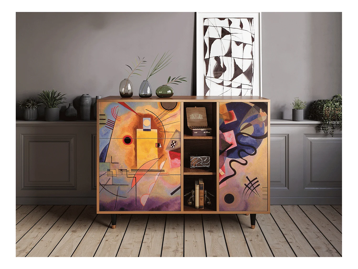 Buffet - 125x98x48 cm - BS2 - Modern Art, Noyer