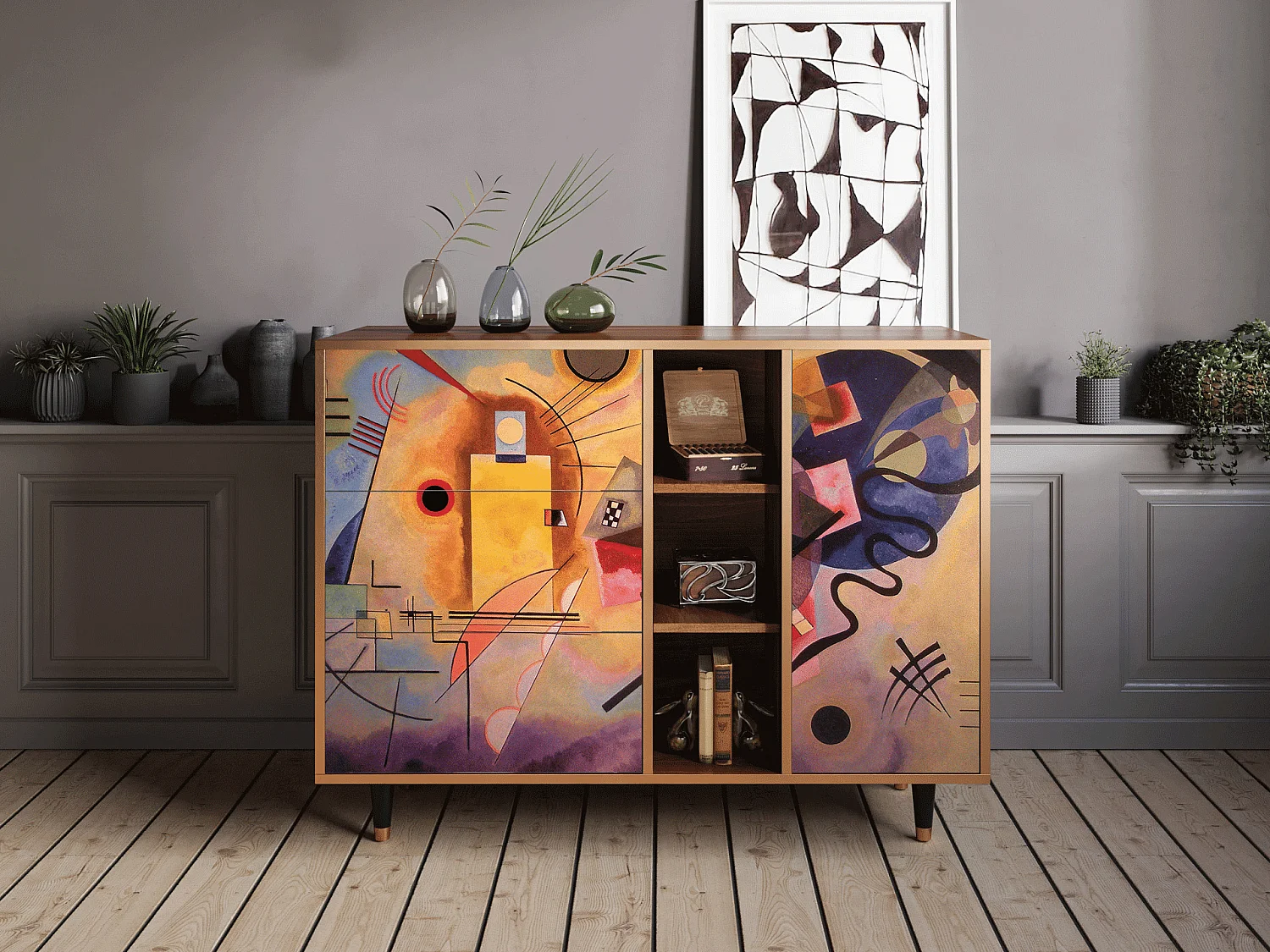 Kredens - 125x98x48 cm - BS2 - Modern Art, Orzech