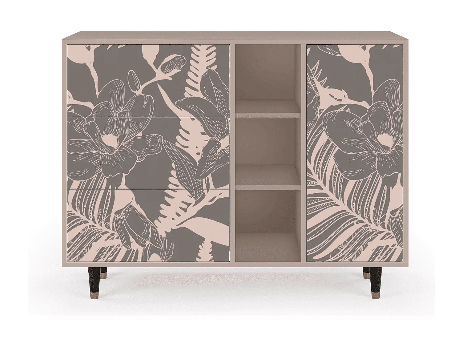 Buffet - 125x98x48 cm - BS2 - Issabelline Flower, Latte