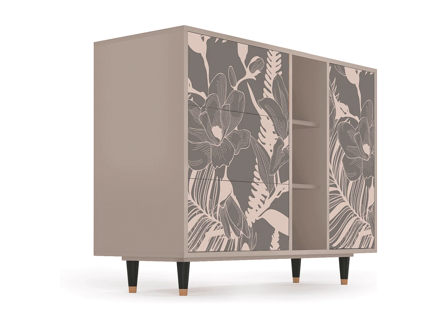 Buffet - 125x98x48 cm - BS2 - Issabelline Flower, Latte