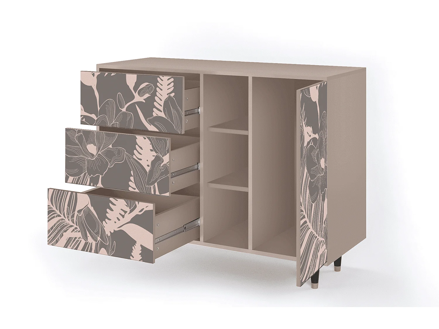 Buffet - 125x98x48 cm - BS2 - Issabelline Flower, Latte