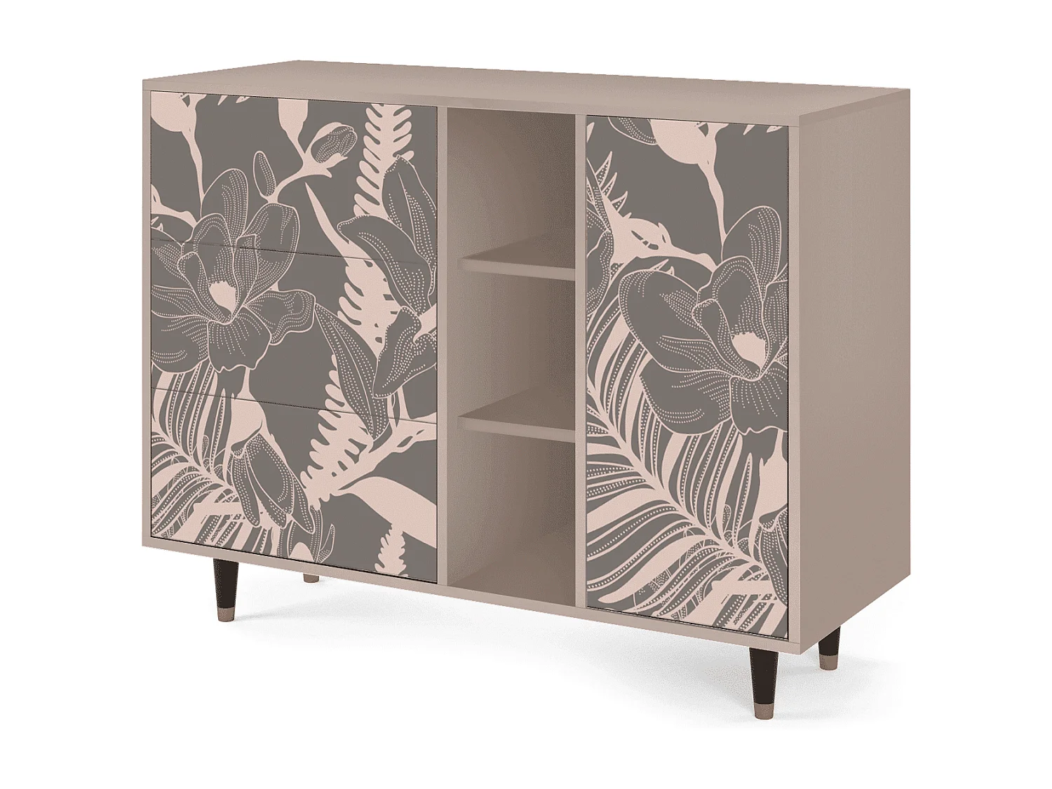 Aparador - 125x98x48 cm - BS2 - Issabelline Flower, Latte