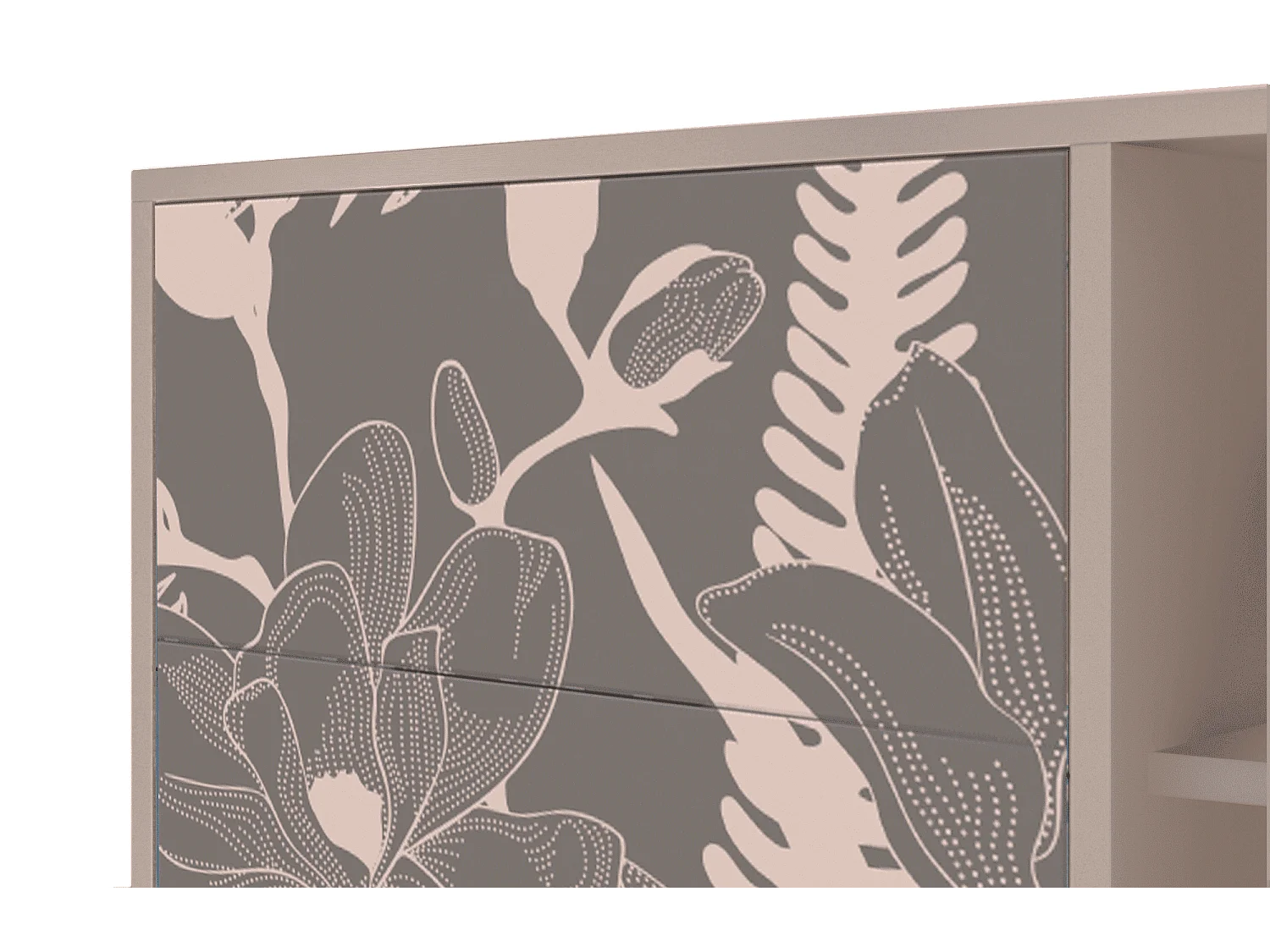 Kredens - 125x98x48 cm - BS2 - Issabelline Flower, Latte