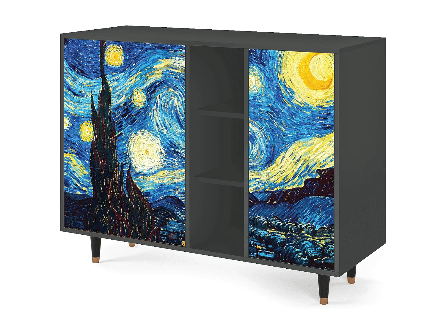 Sideboard - 125x98x48 cm - BS2 - The Starry Night  , Anthrazit