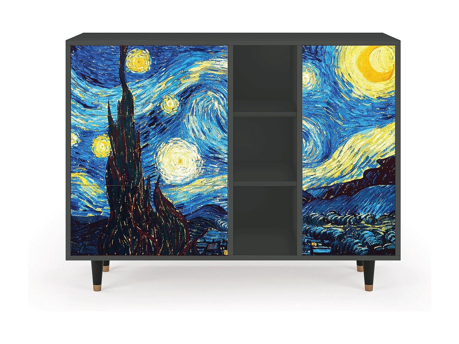 Sideboard - 125x98x48 cm - BS2 - The Starry Night  , Anthrazit