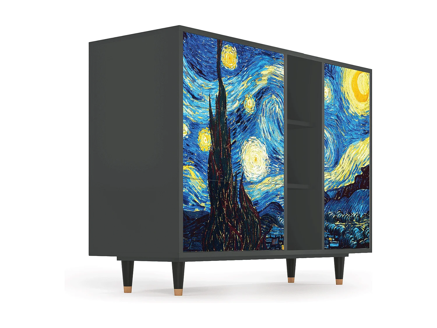 Sideboard - 125x98x48 cm - BS2 - The Starry Night  , Anthrazit