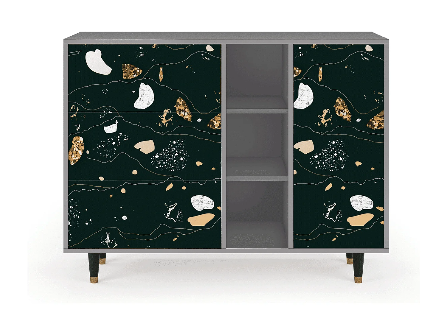 Buffet - 125x98x48 cm - BS2 - Space Rocks, Gris
