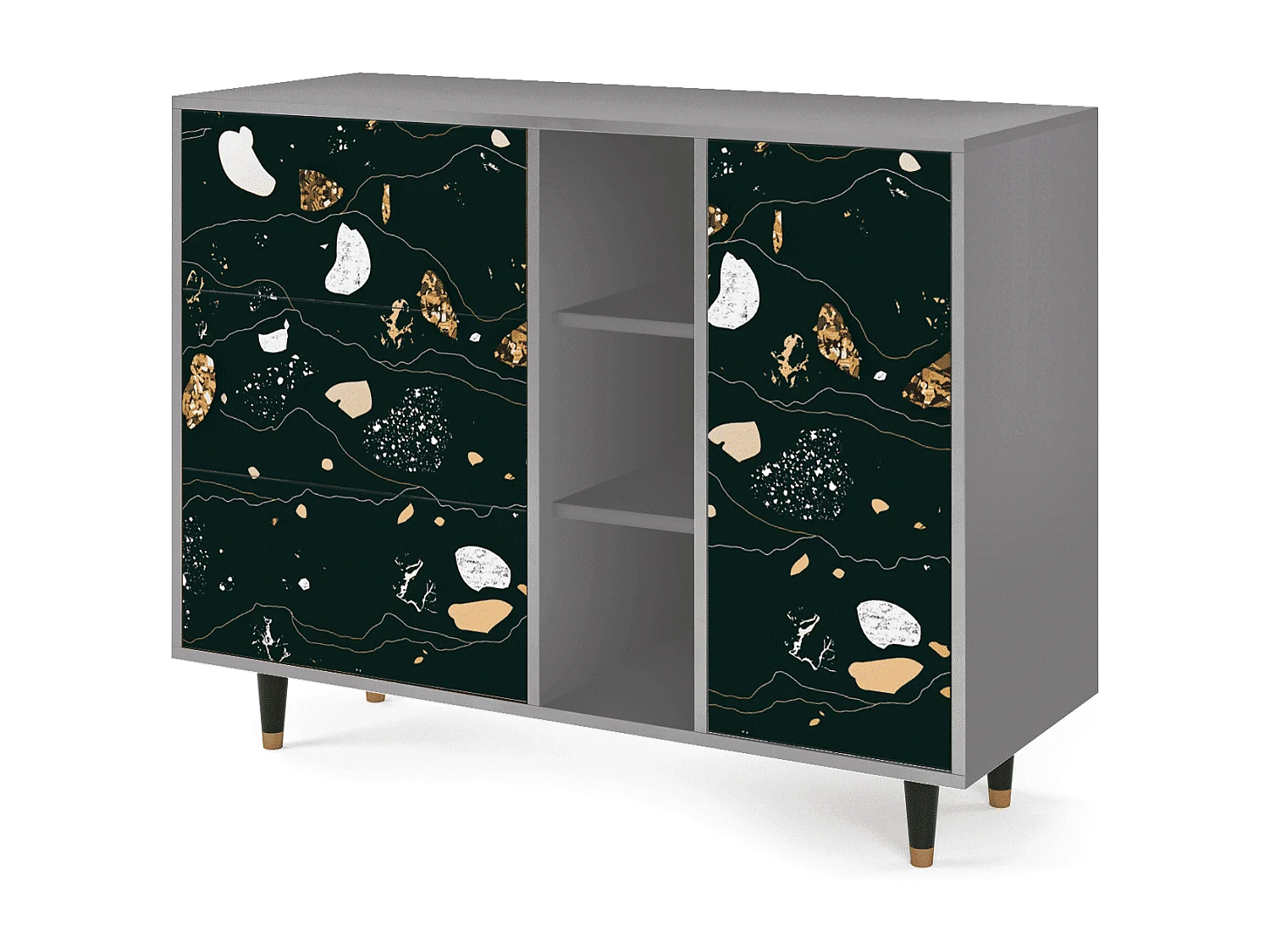 Buffet - 125x98x48 cm - BS2 - Space Rocks, Gris