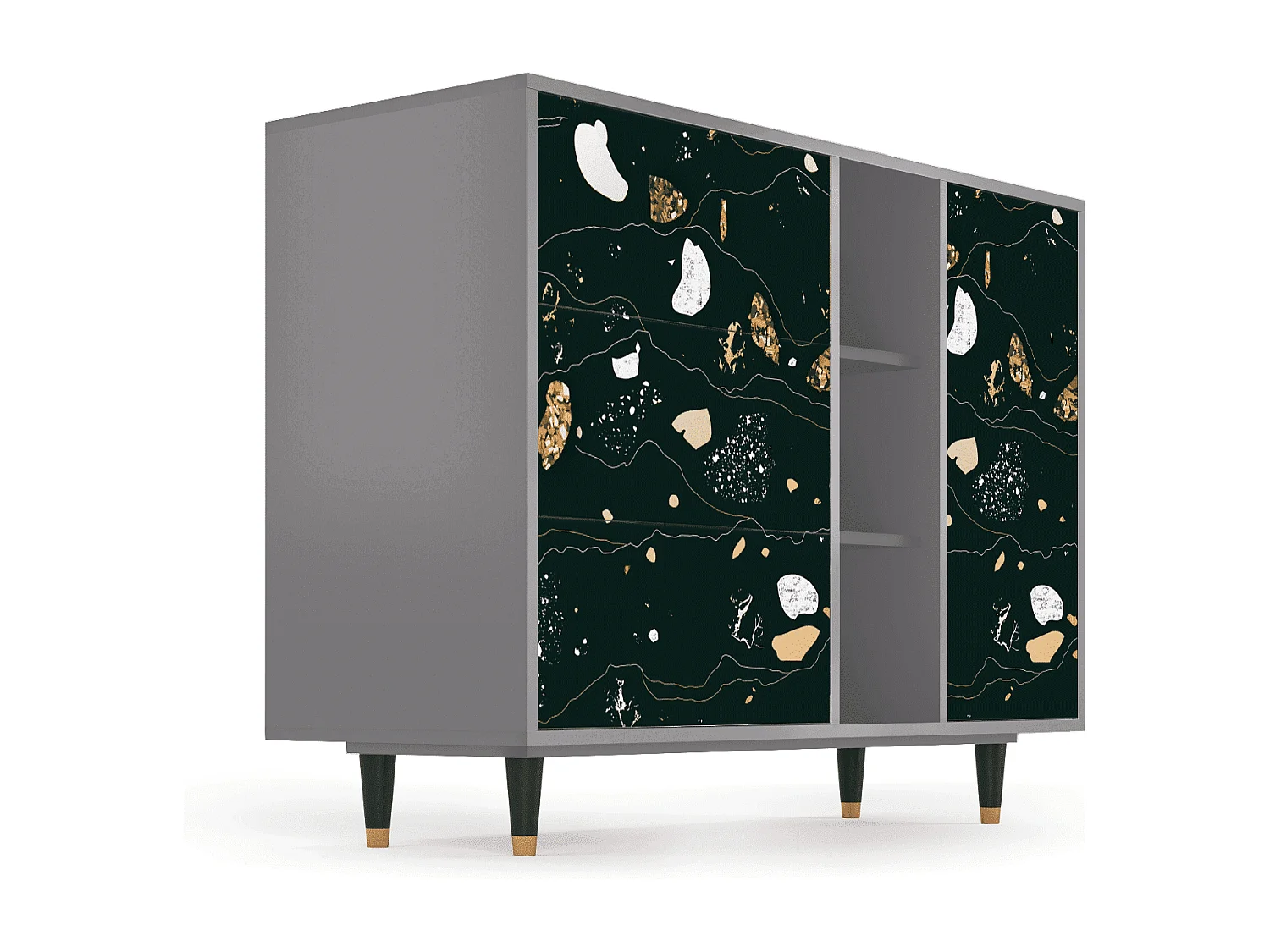 Buffet - 125x98x48 cm - BS2 - Space Rocks, Gris