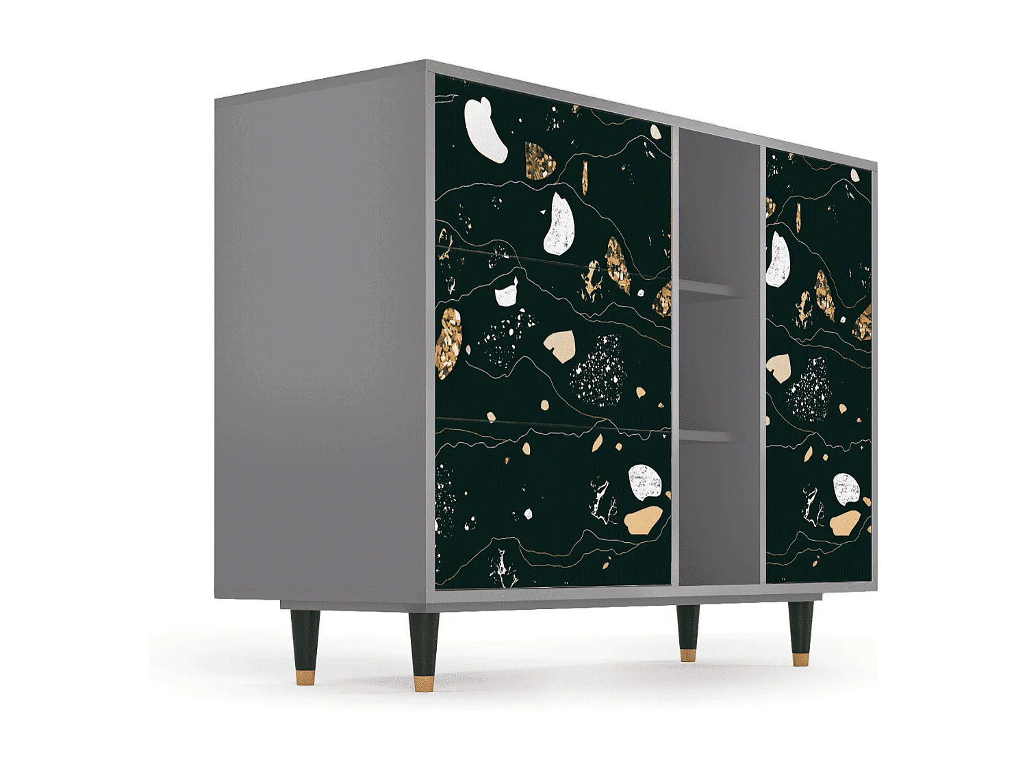 Buffet - 125x98x48 cm - BS2 - Space Rocks, Gris