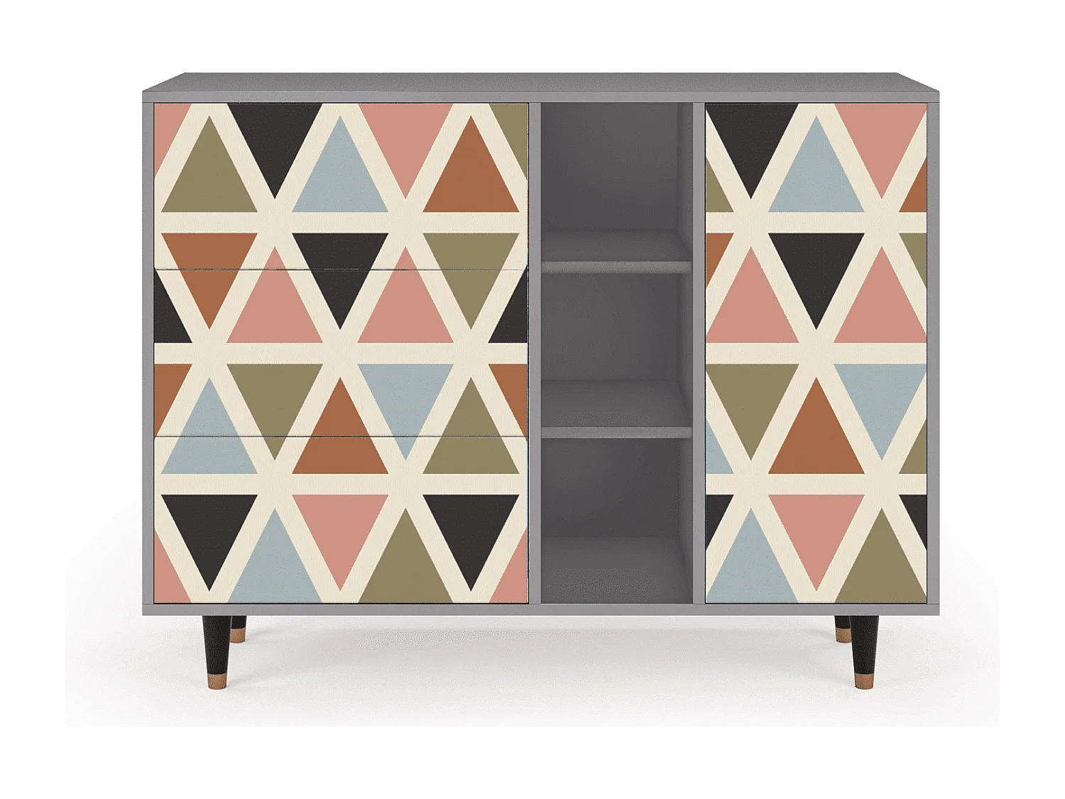 Buffet - 125x98x48 cm - BS2 - Royal Triangles, Gris