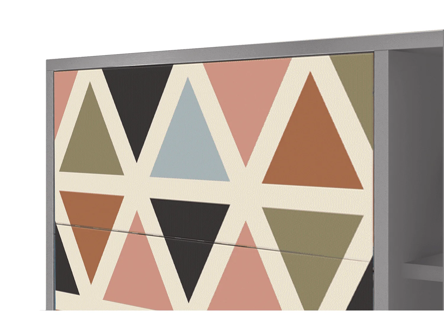 Buffet - 125x98x48 cm - BS2 - Royal Triangles, Gris