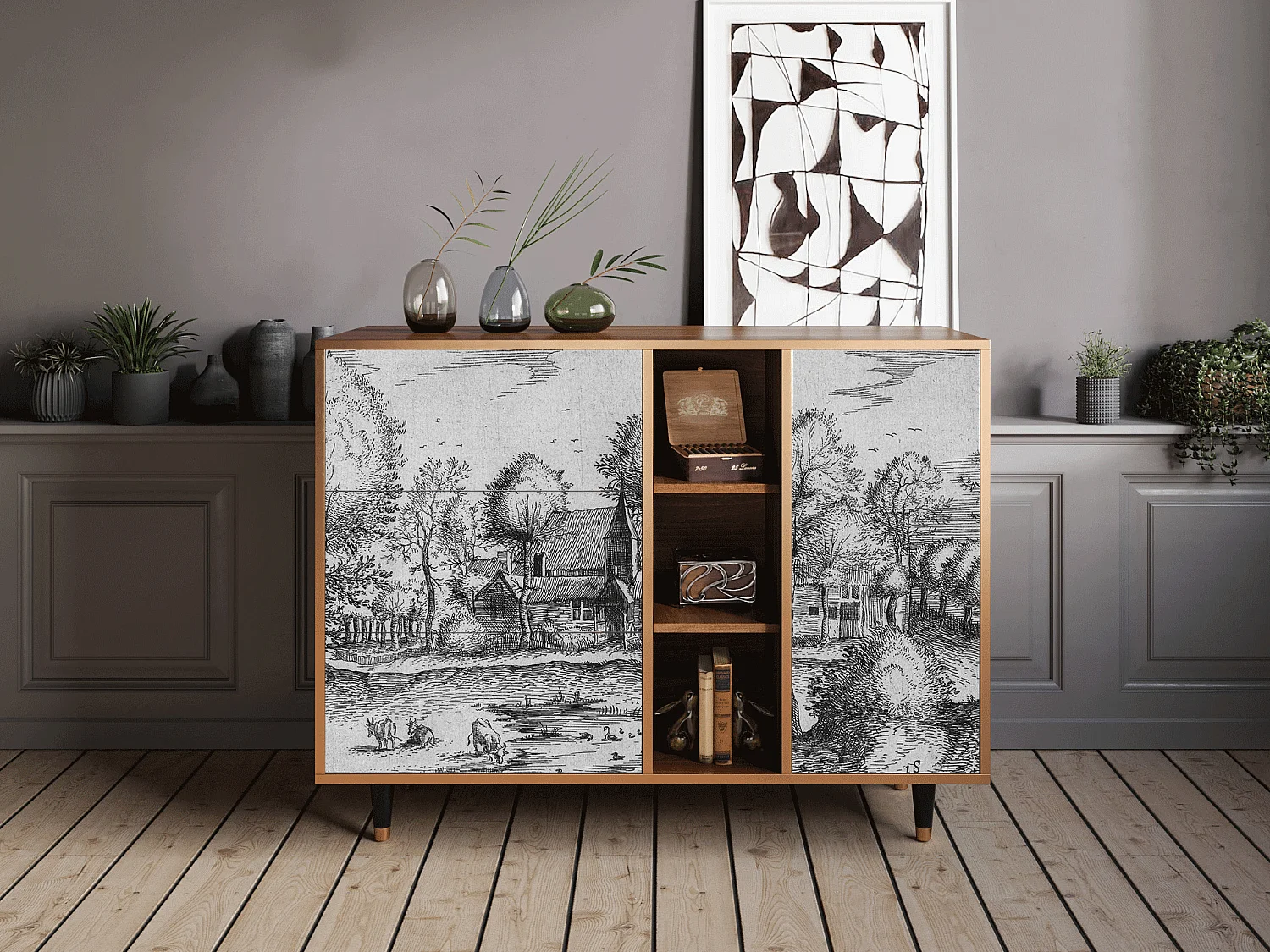 Credenza - 125x98x48 cm - BS2 - A Pond, Noce