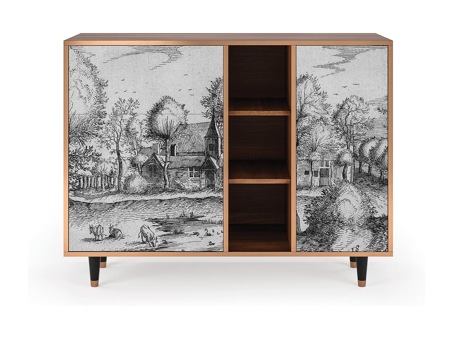 Credenza - 125x98x48 cm - BS2 - A Pond, Noce