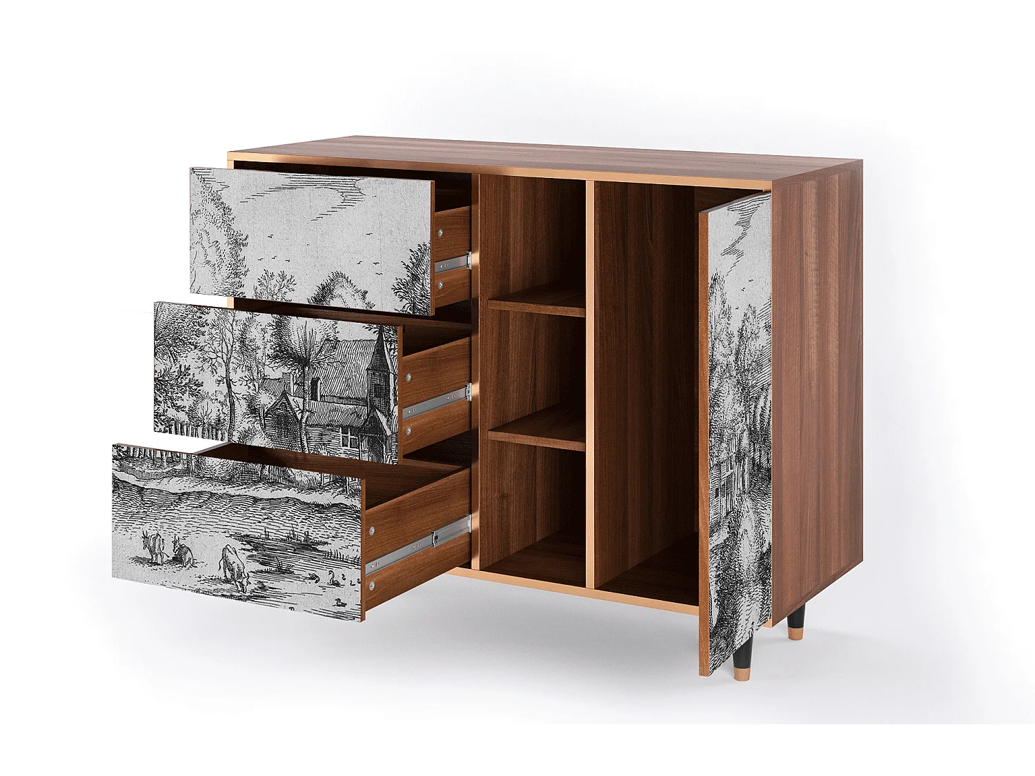 Buffet - 125x98x48 cm - BS2 - A Pond, Noyer