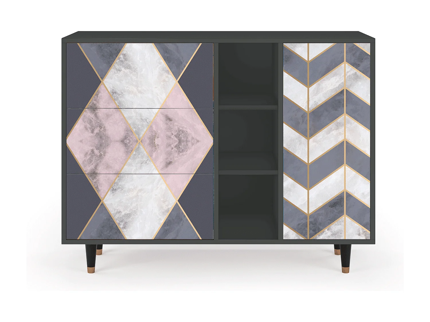 Aparador - 125x98x48 cm - BS2 - Ideal Harmony, Antracite