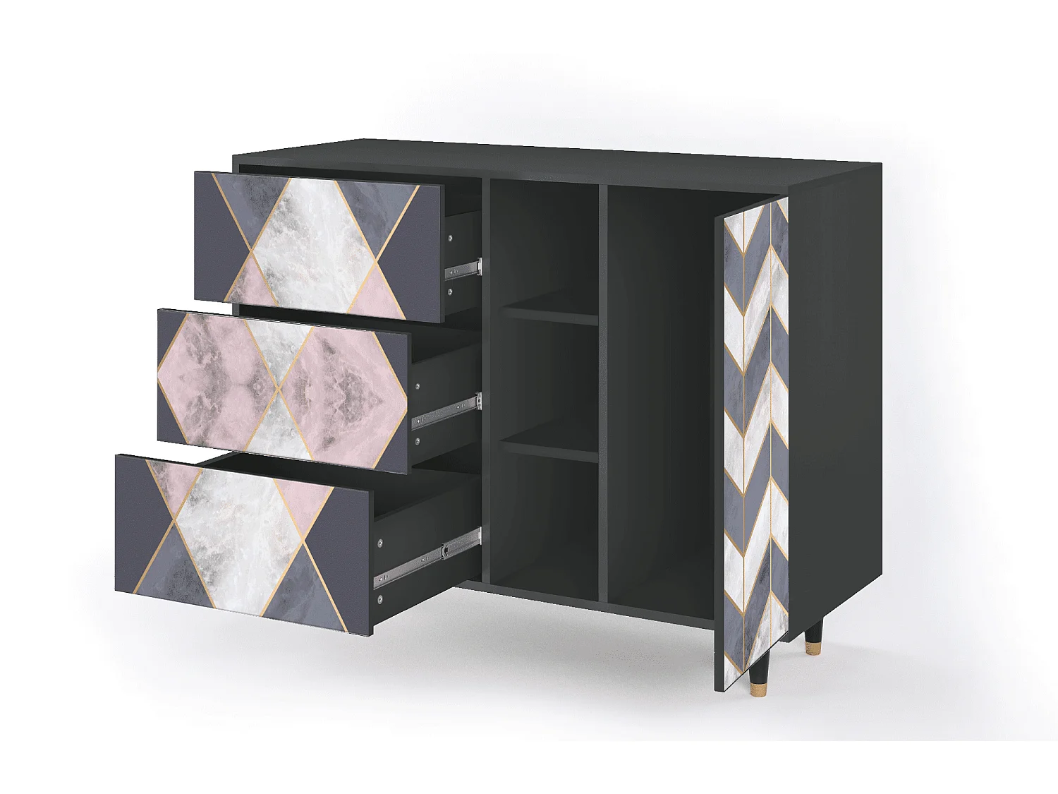 Aparador - 125x98x48 cm - BS2 - Ideal Harmony, Antracite