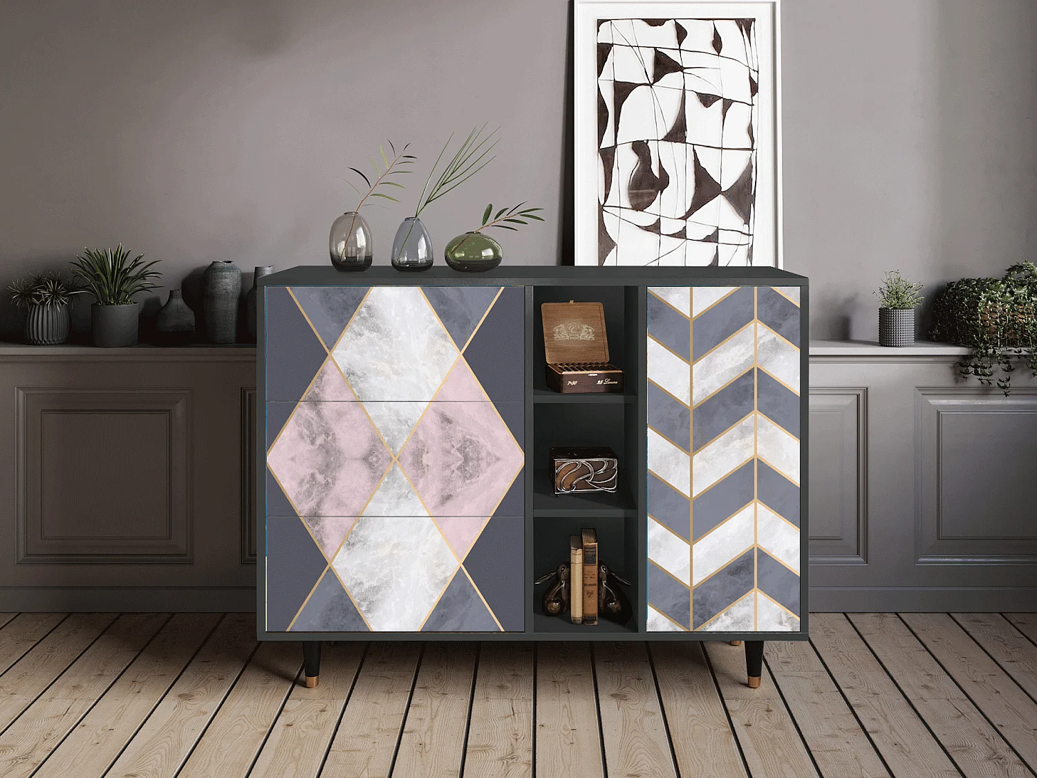 Buffet - 125x98x48 cm - BS2 - Ideal Harmony, Anthracite