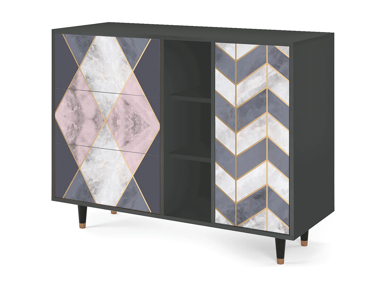 Buffet - 125x98x48 cm - BS2 - Ideal Harmony, Anthracite