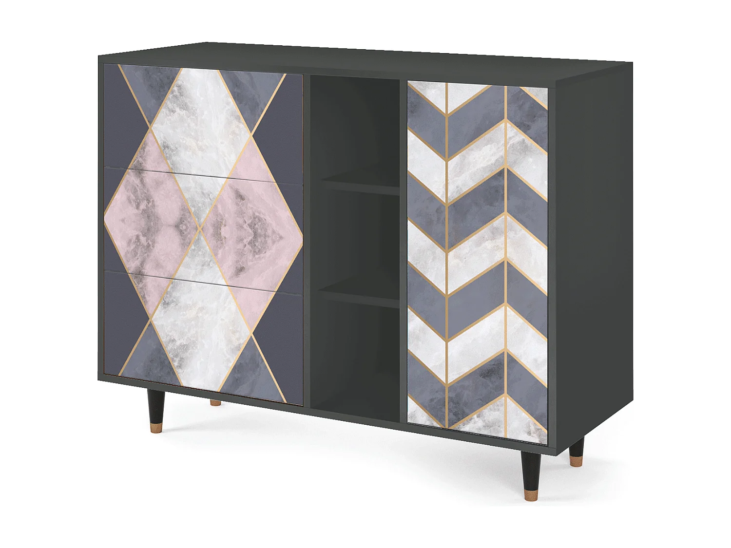 Buffet - 125x98x48 cm - BS2 - Ideal Harmony, Anthracite