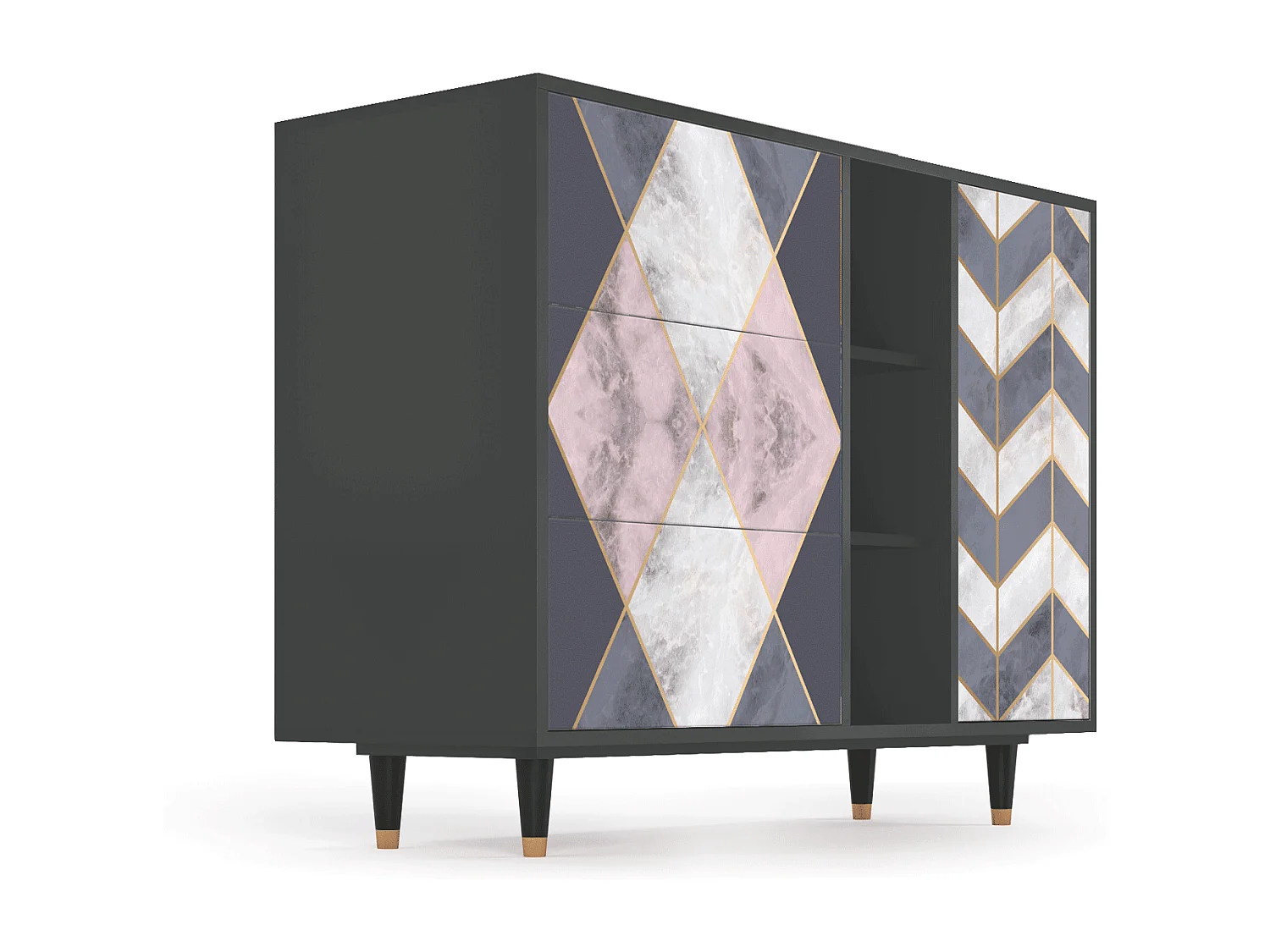 Buffet - 125x98x48 cm - BS2 - Ideal Harmony, Anthracite