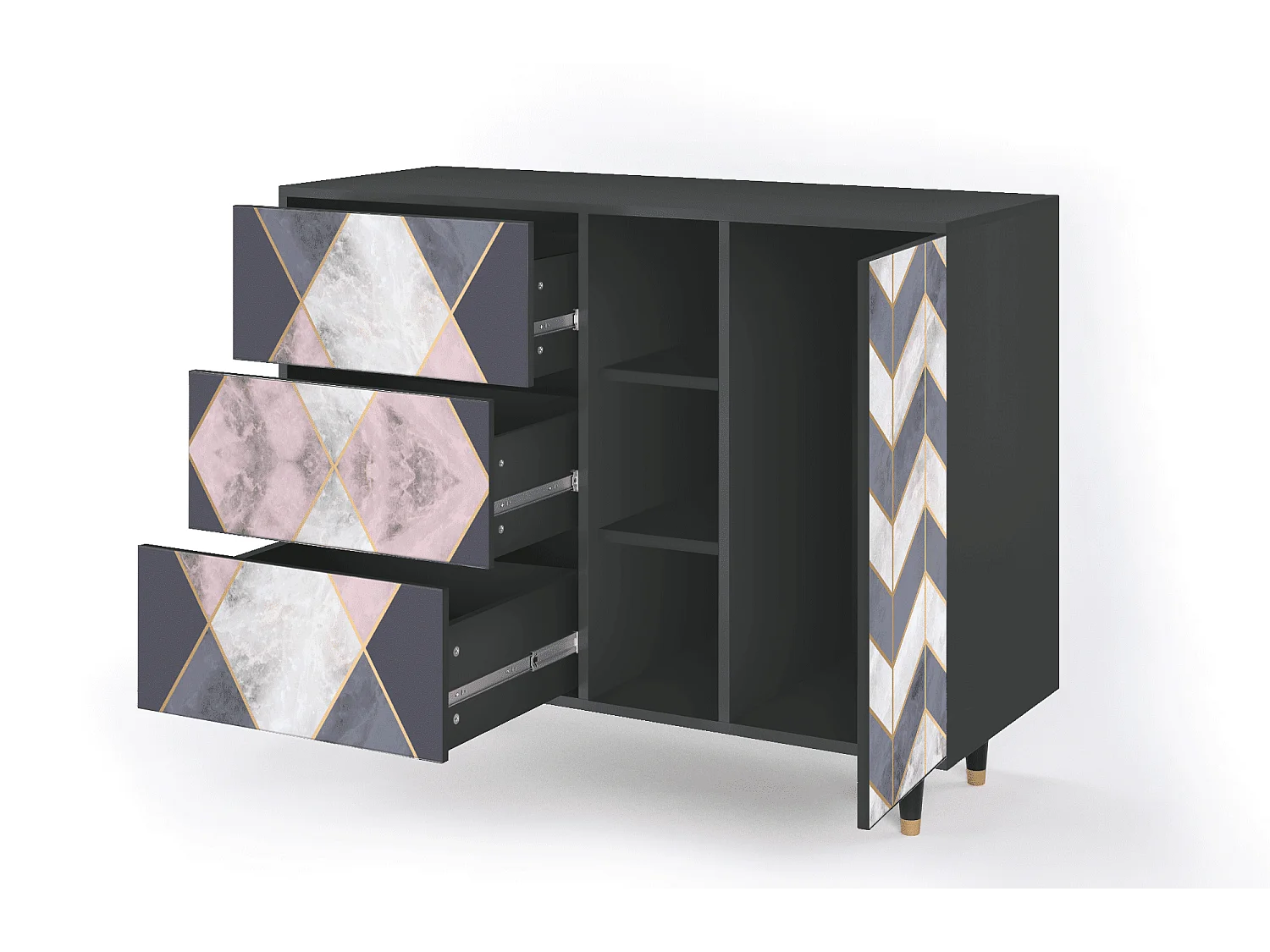 Buffet - 125x98x48 cm - BS2 - Ideal Harmony, Anthracite