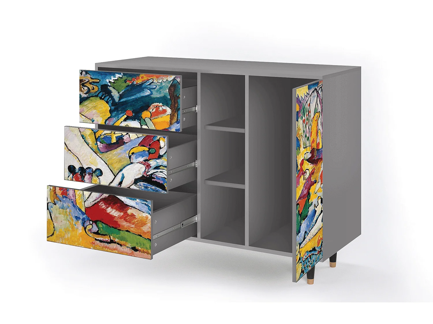 Credenza - 125x98x48 cm - BS2 - Improvisation 26  , Grigio