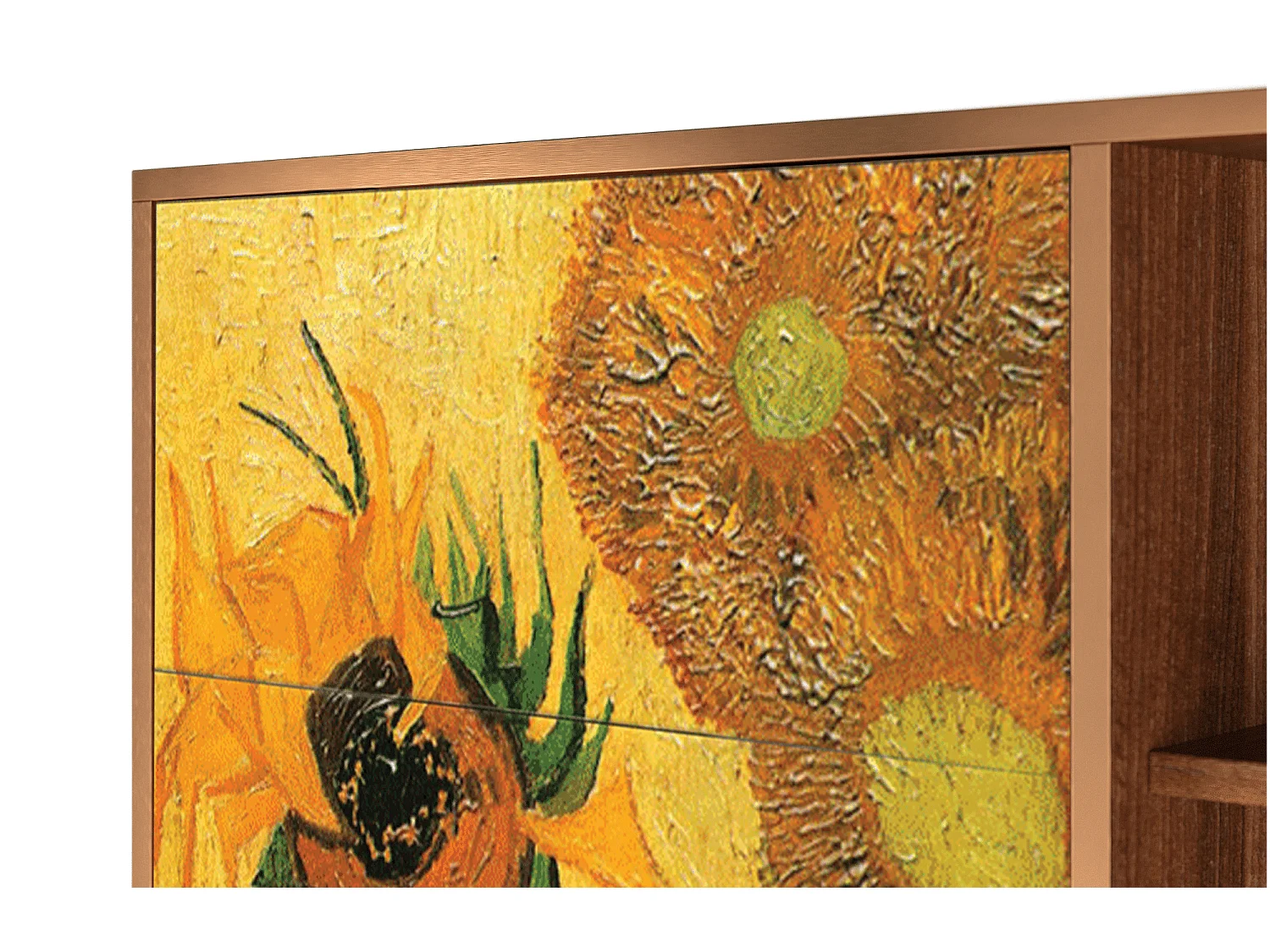 Aparador - 125x98x48 cm - BS2 - Sunflowers, Nogueira