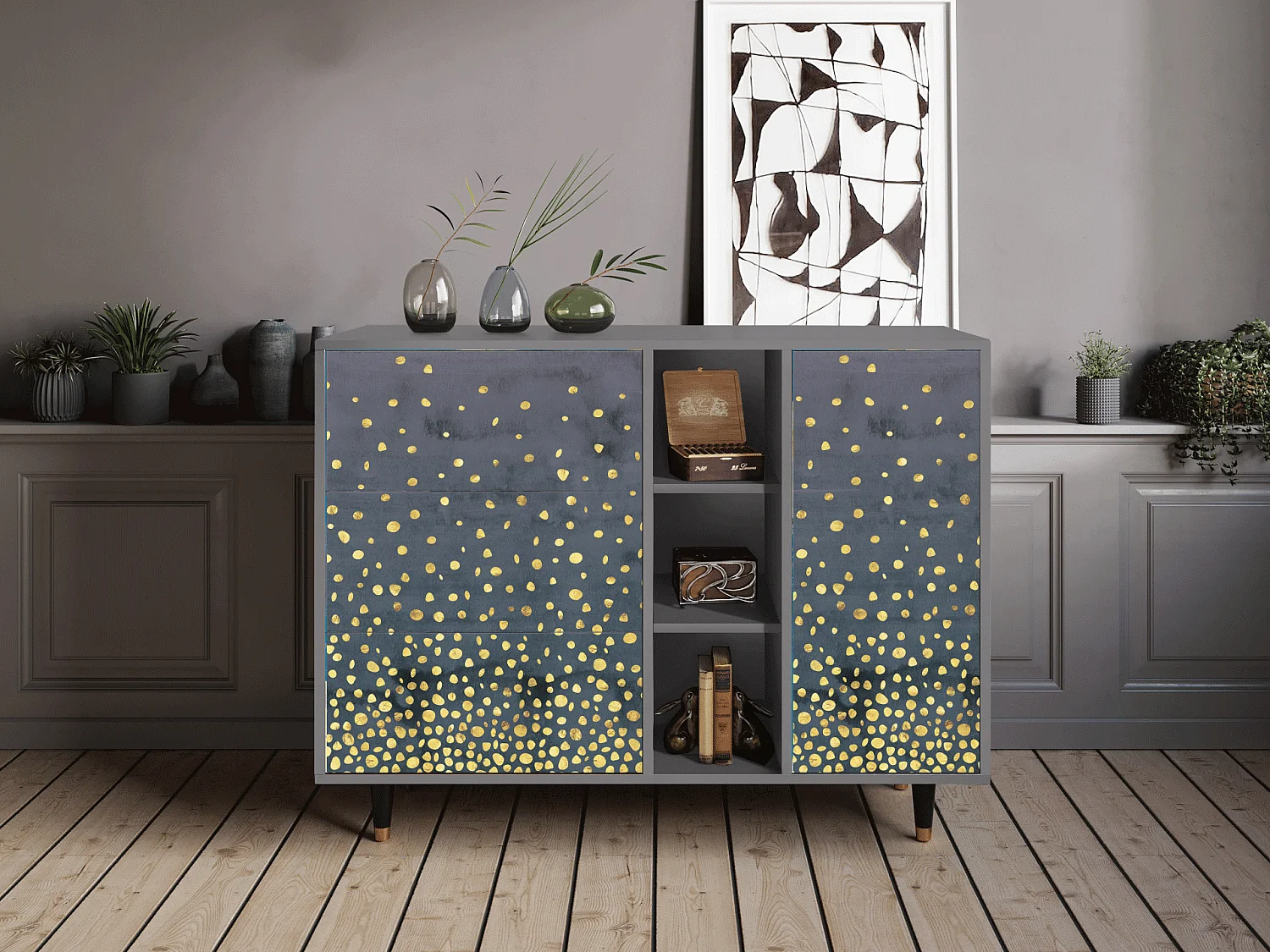 Aparador - 125x98x48 cm - BS2 - Foggy Lights, Gris