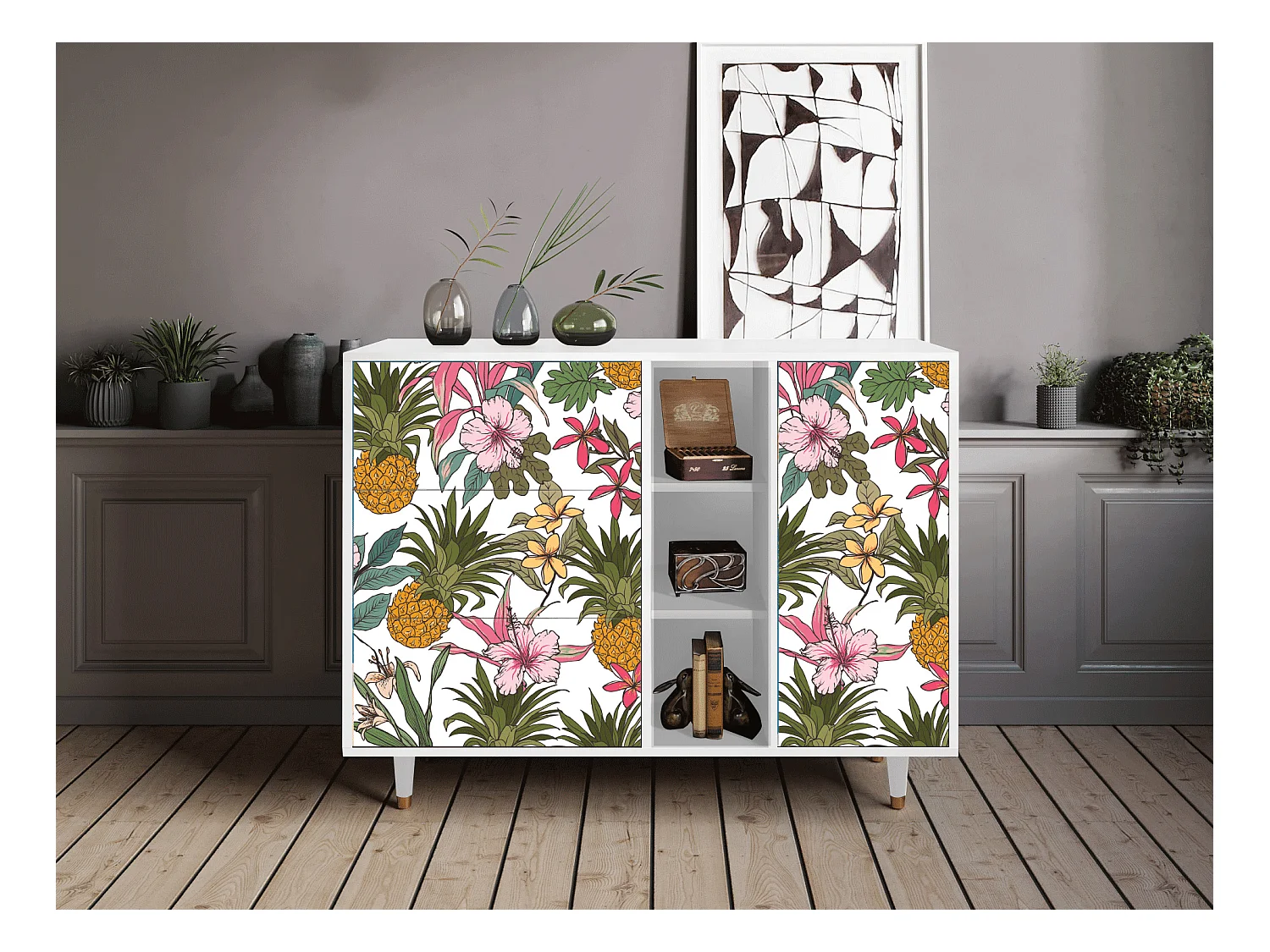 Sideboard - 125x98x48 cm - BS2 - Estival Fruit, Weiß