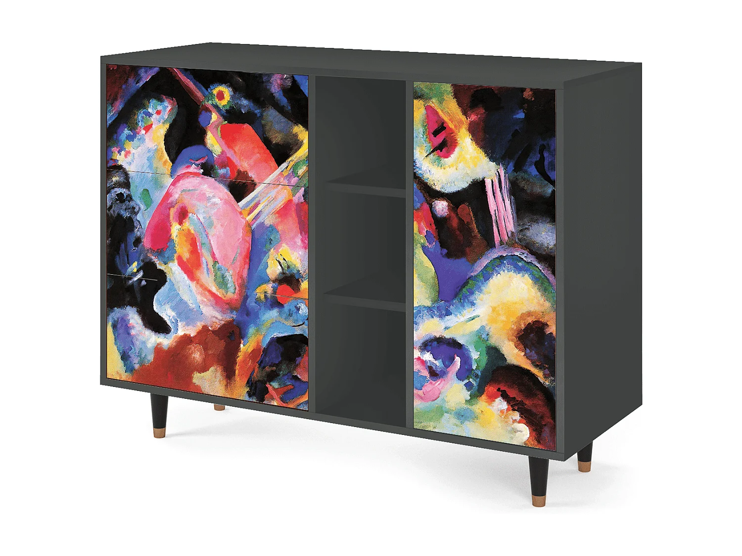 Kredens - 125x98x48 cm - BS2 - Kandinsky, Antracyt