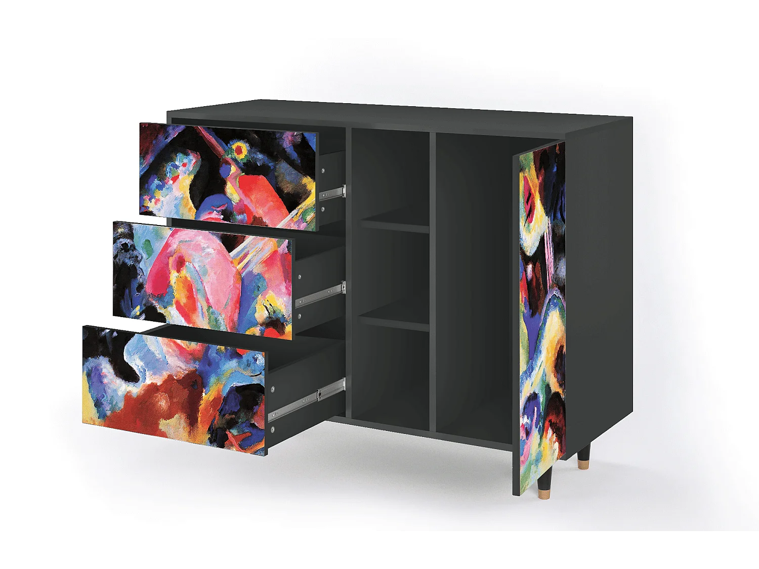 Kredens - 125x98x48 cm - BS2 - Kandinsky, Antracyt