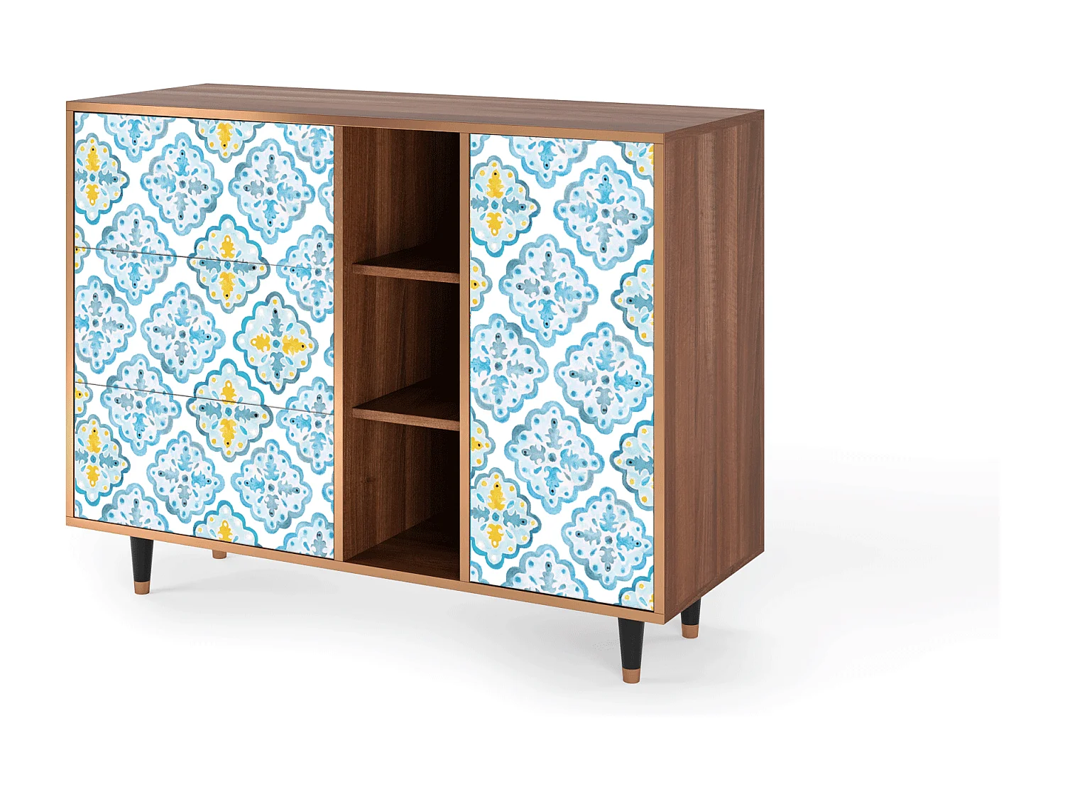 Credenza - 125x98x48 cm - BS2 - Portugese tiles, Noce