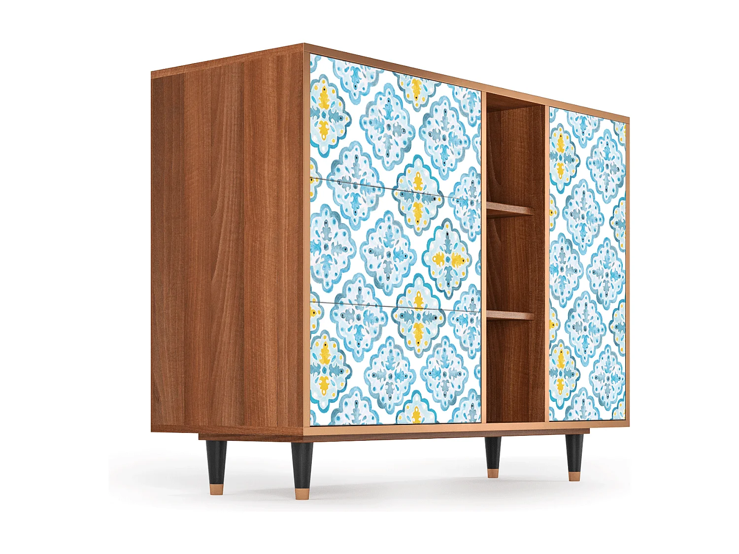 Credenza - 125x98x48 cm - BS2 - Portugese tiles, Noce