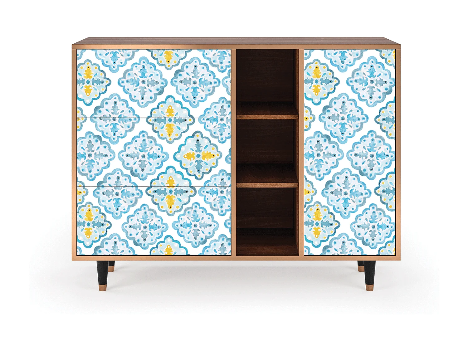 Buffet - 125x98x48 cm - BS2 - Portugese tiles, Noyer