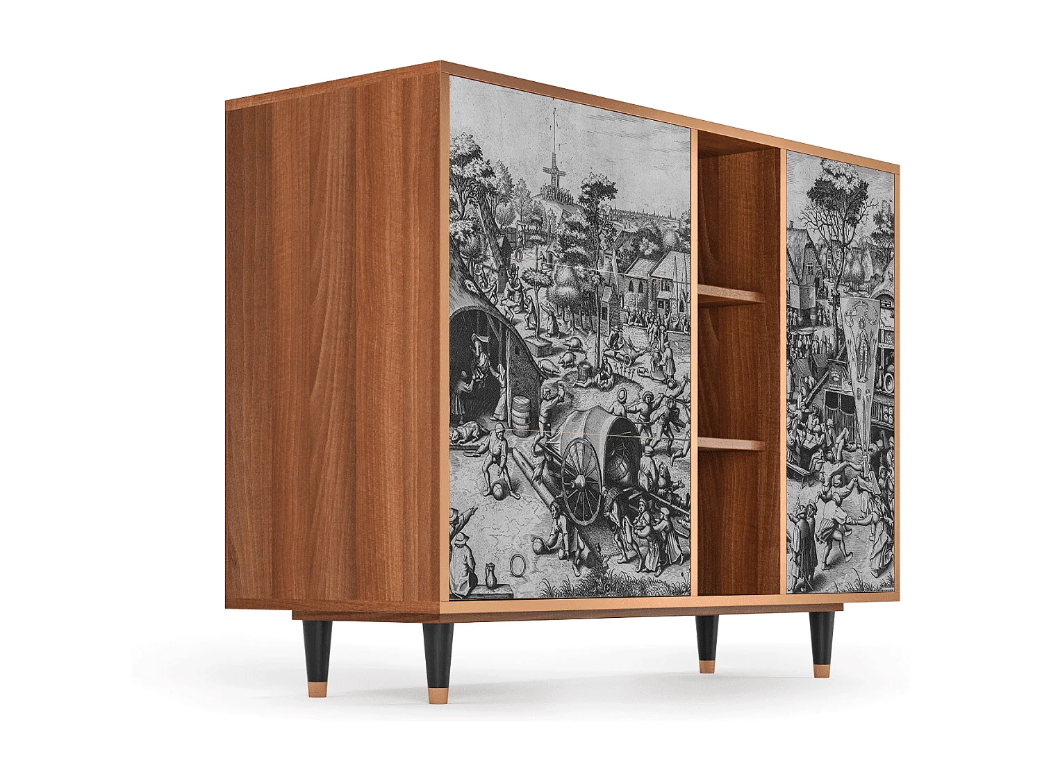 Dressoir - 125x98x48 cm - BS2 - The Festival of Saint, Walnoot