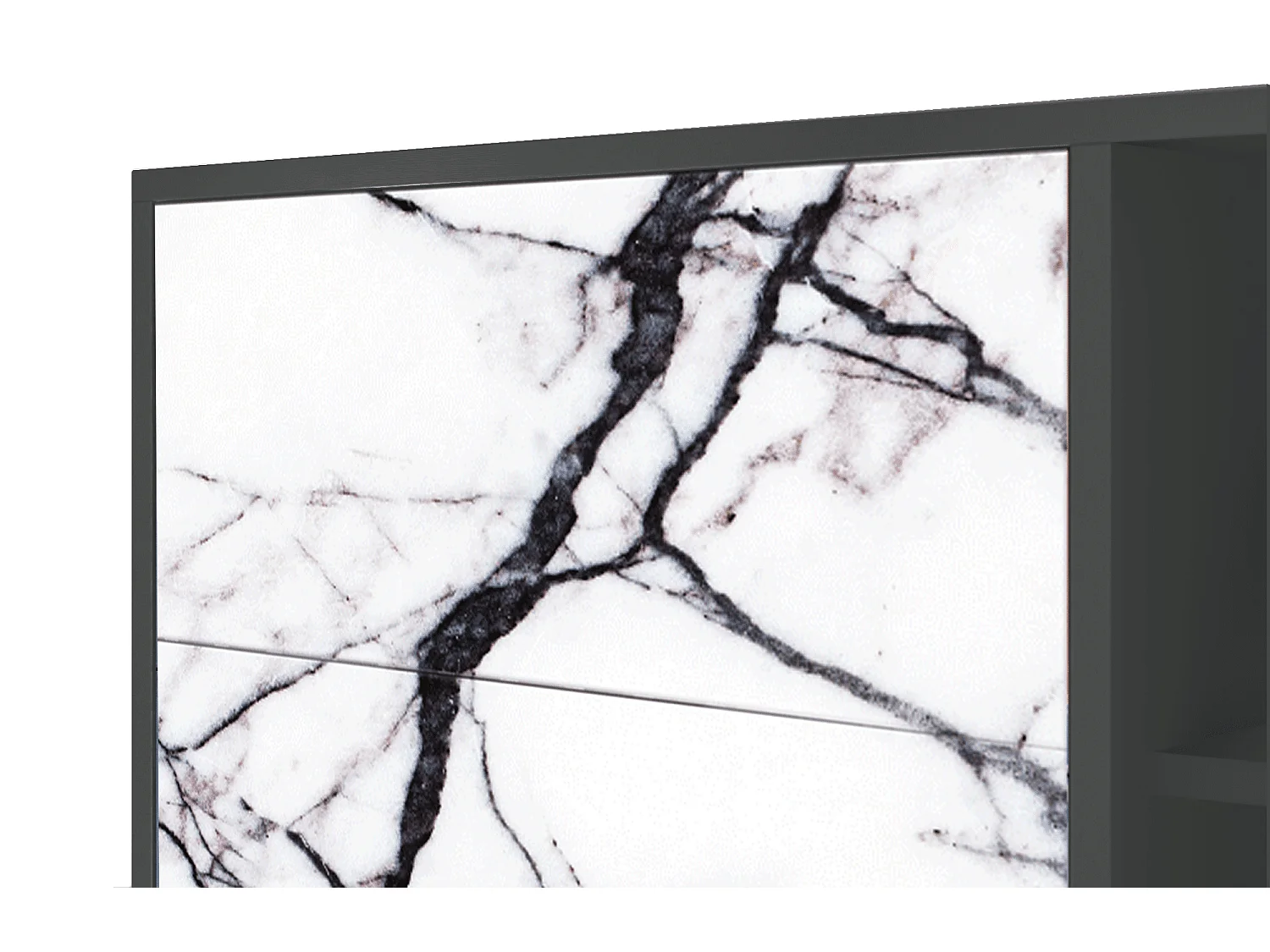 Kredens - 125x98x48 cm - BS2 - Raven Marble, Antracyt