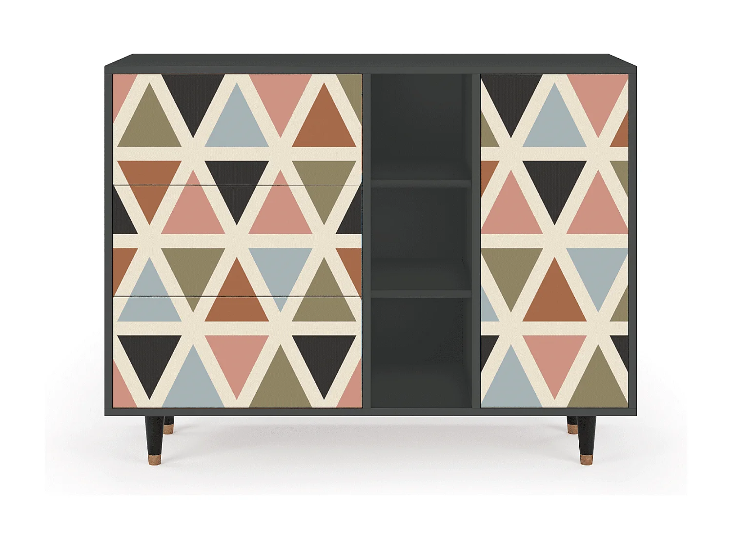 Buffet - 125x98x48 cm - BS2 - Royal Triangles, Anthracite