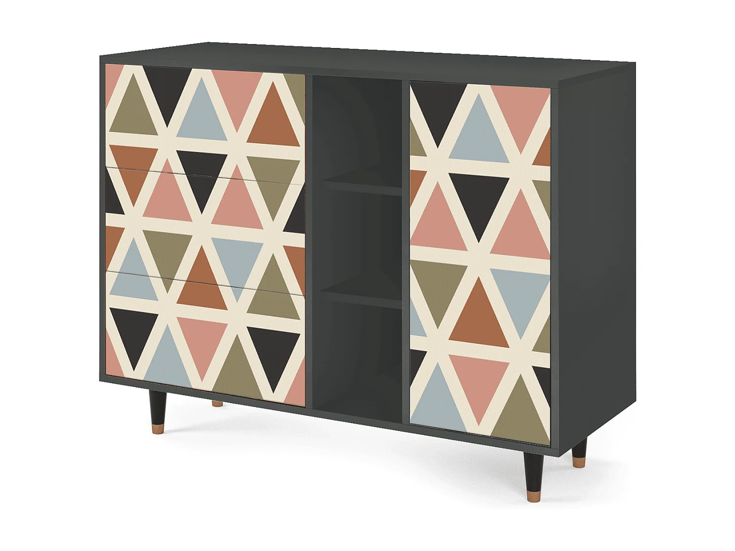 Buffet - 125x98x48 cm - BS2 - Royal Triangles, Anthracite