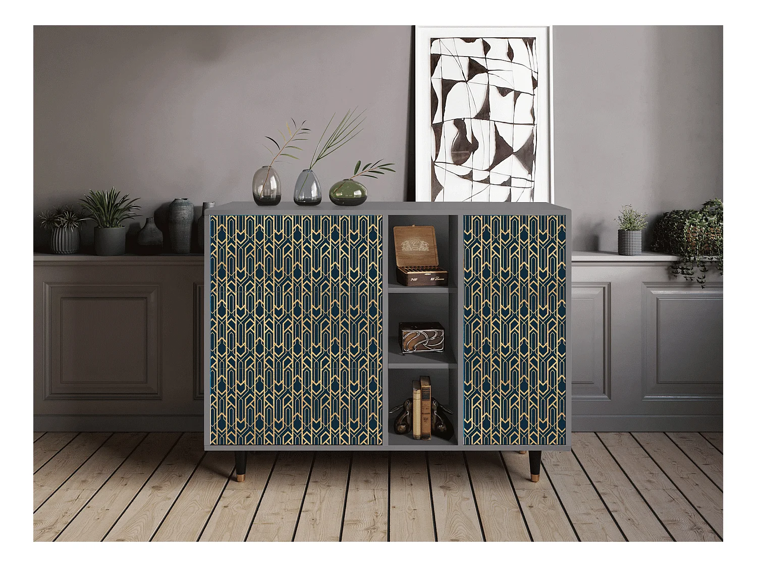 Sideboard - 125x98x48 cm - BS2 - Golden Empire, Grau