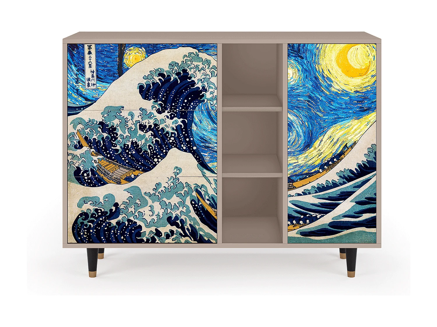 Buffet - 125x98x48 cm - BS2 - Great Wave, Latte