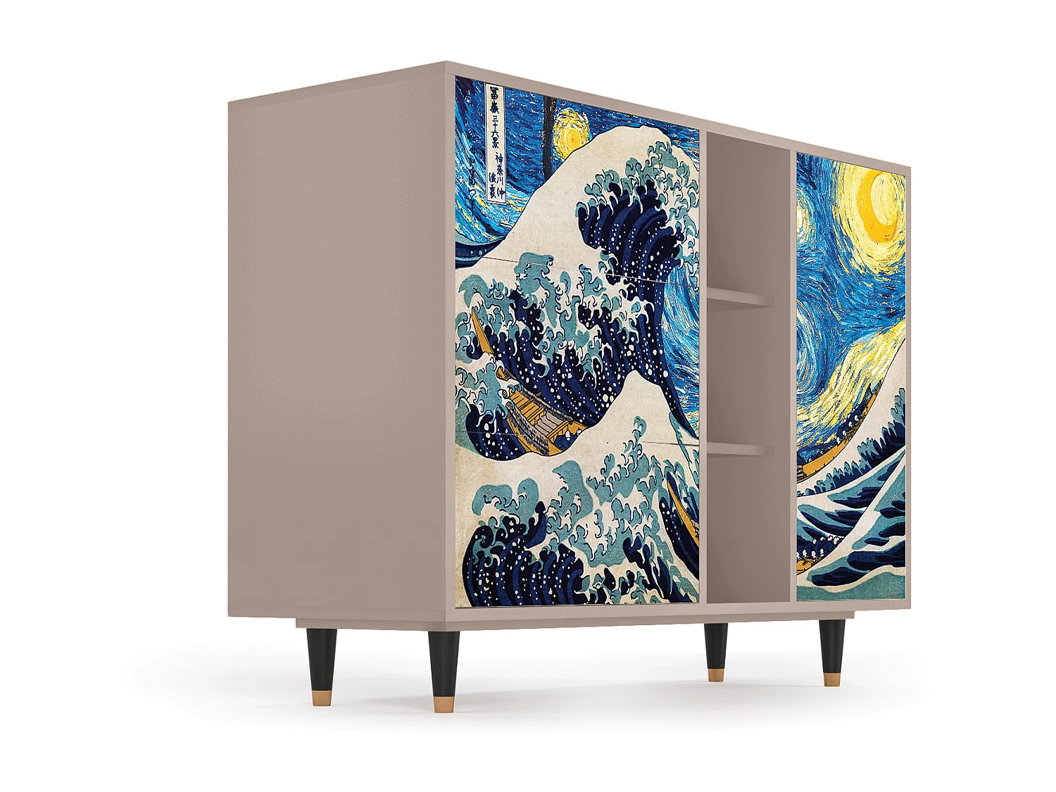 Buffet - 125x98x48 cm - BS2 - Great Wave, Latte